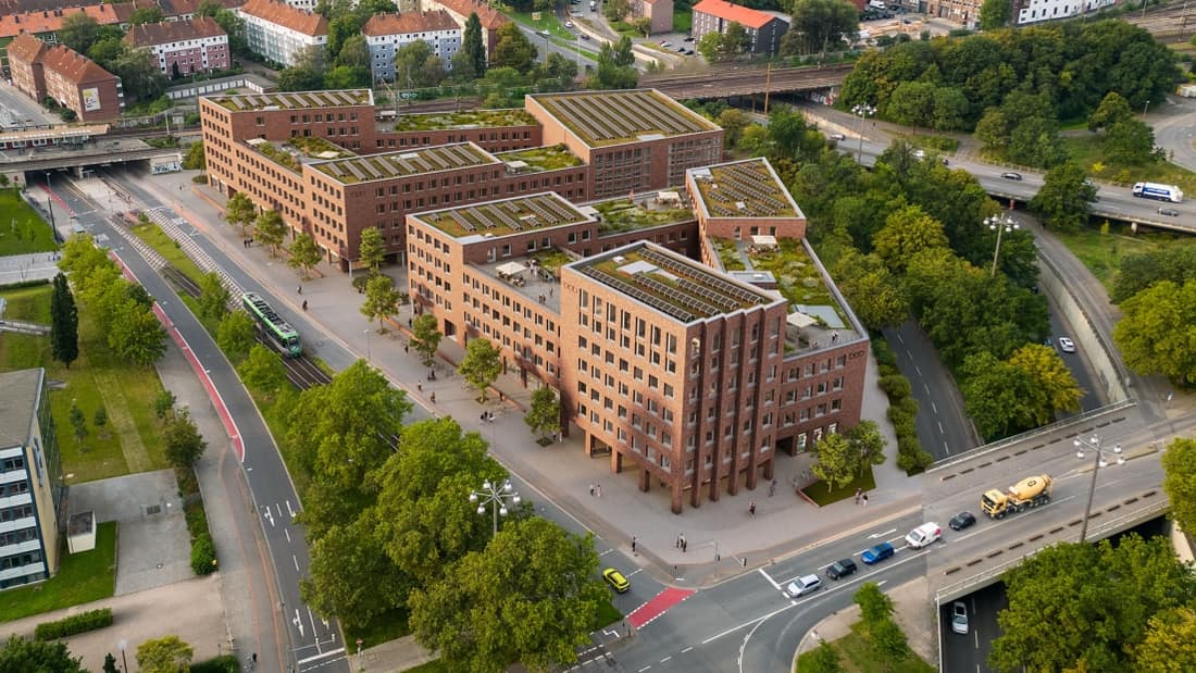 Luftaufnahme des BOB.Hannover Fischerhof – Campus Nord